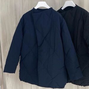 Women's Navy and Black Quilted Jacket